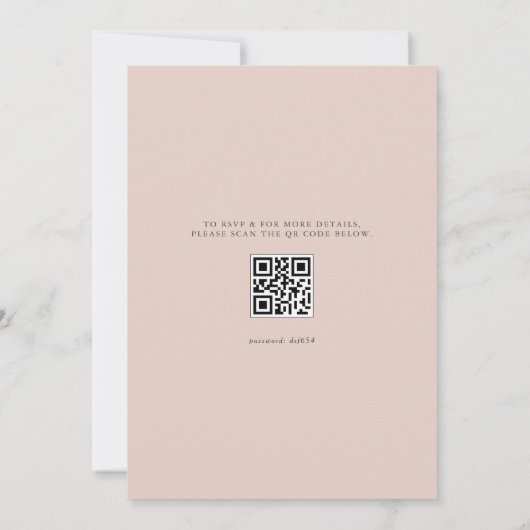 Boho Mauve Peach Bloemen Bruids Brunch QR Code Kaart (Achterkant)