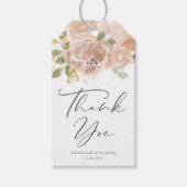 Boho Mauve Peach Bloemen bruiloft Dank u Cadeaulabel (Voorkant)