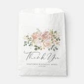Boho Mauve Peach Bloemen Verjaardag Bedankt Bedankzakje (Voorkant)