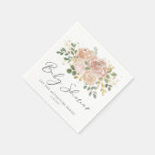 Boho Mauve Peach Flowers Baby shower Servet (Hoek)