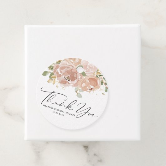 Boho Mauve Peach Flowers Vrijgezellenfeest Bedankt Bedankjes Labels (In situ)