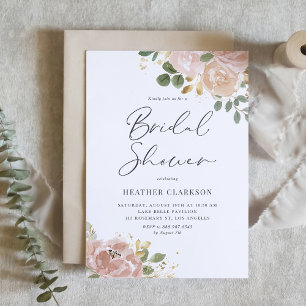 Boho Mauve Peach Flowers Vrijgezellenfeest QR-code Kaart