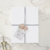 Boho Mauve Perzik Bloemen Bruiloft Feest Bedankt Cadeaulabel (Met Touw)