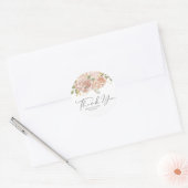 Boho Mauve Perzik Bloemen Verjaardag Bedankt Ronde Sticker (Envelop)