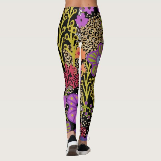 Boho Maximalist Floral Design Leggings (Achterkant)