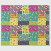 Boho Maximalist Patchwork Quilt  Bloemen Cadeaupapier (Vlak)