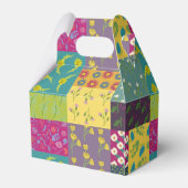 Boho Maximalist Patchwork Quilt Bruiloft Bedankdoosjes (Achterkant)