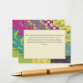 Boho Maximalist Patchwork Quilt Bruiloft Informatiekaartje