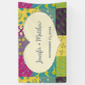 Boho Maximalist Patchwork Quilt Bruiloft Spandoek (Verticaal)