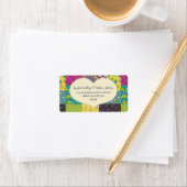 Boho Maximalist Patchwork Quilt Heart Adres Etiket (Insitu)