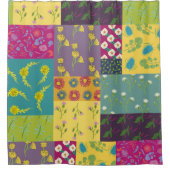 Boho Maximalist Patchwork Quilt Patterned Douchegordijn (Voorkant)