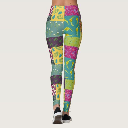Boho Maximalist Patchwork Quilt Patterned Leggings (Achterkant)