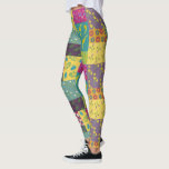 Boho Maximalist Patchwork Quilt Patterned Leggings<br><div class="desc">Het is als een lappendeken voor je benen. Deze leggings met patronen hebben een illustratie van vet gekleurde bloemige patchwork quilt in een boho maximalistische stijl in tinten geel,  sinaasappel,  magenta,  turquoise blauw,  blauwgroen,  limoengroen en paarse.</div>