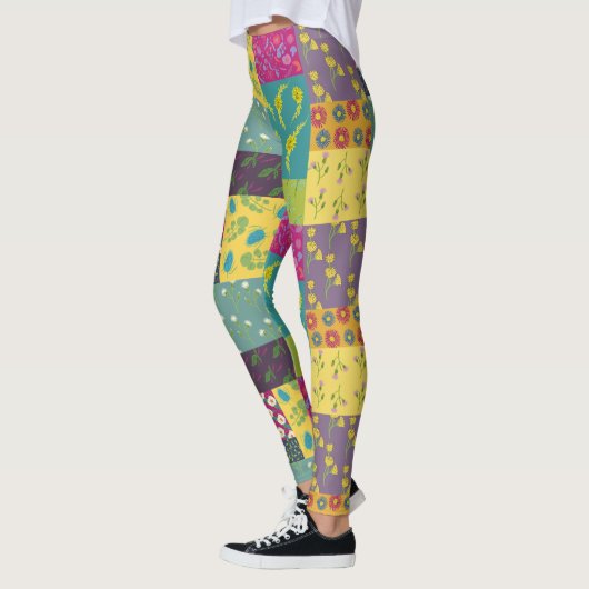 Boho Maximalist Patchwork Quilt Patterned Leggings (Links)