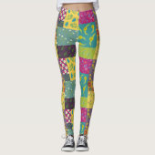 Boho Maximalist Patchwork Quilt Patterned Leggings (Voorkant)
