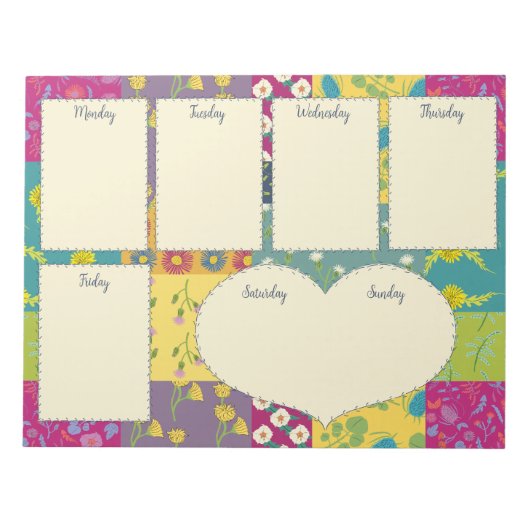  Boho Maximalist Quilt Weekplanner Notitieblok (Voorkant)