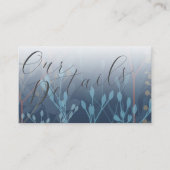 Boho Meadow Grass Blue Wedding Details Enclosure Informatiekaartje (Voorkant)
