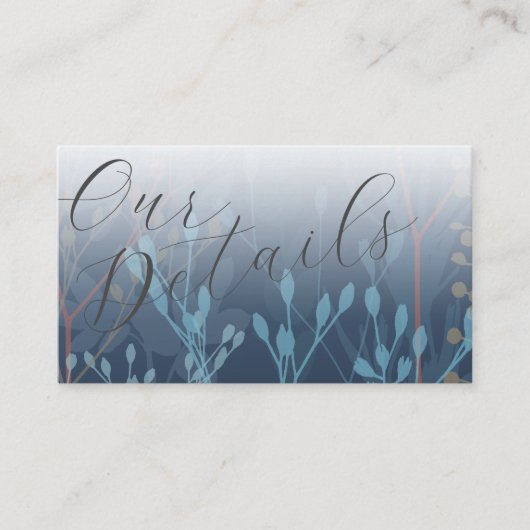 Boho Meadow Grass Blue Wedding Details Enclosure Informatiekaartje (Voorkant)