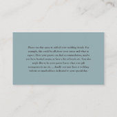 Boho Meadow Grass Green Wedding Details Informatiekaartje (Achterkant)