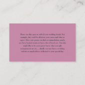 Boho Meadow Grass Pink Wedding Details Informatiekaartje (Achterkant)