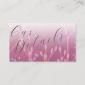 Boho Meadow Grass Pink Wedding Details Informatiekaartje (Voorkant)