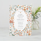 Boho Meadow Wildflower Baby shower Kaart (Staand voorkant)