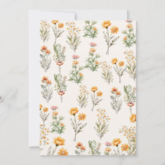 Boho Meadow Wildflower Eucalyptus Groen Bruiloft Kaart (Achterkant)