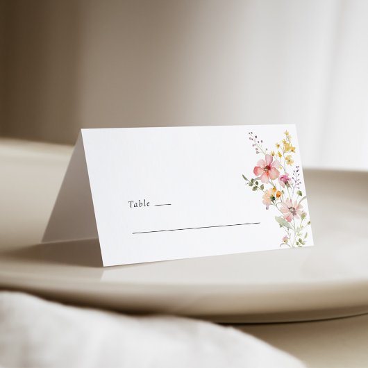 Boho Meadow Wildflower Wedding Place Card Plaatskaartje