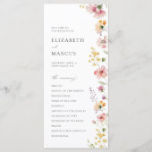 Boho Meadow Wildflower Wedding Program Programmakaart (Voorkant)