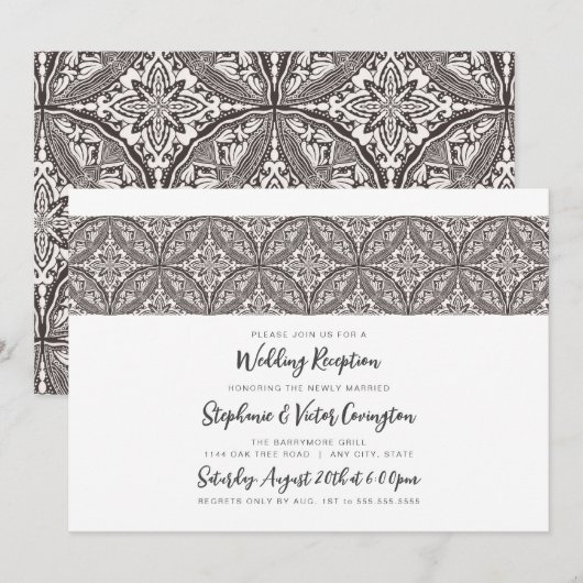 Boho Medallion huwelijksreceptie Kaart (Voorkant / Achterkant)
