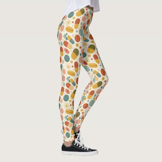 Boho Medical Pill & Capsule Pattern Leggings (Rechts)