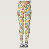Boho Medicine Blauwgroen Blauw Groene Aarde Tonen Leggings (Voorkant)