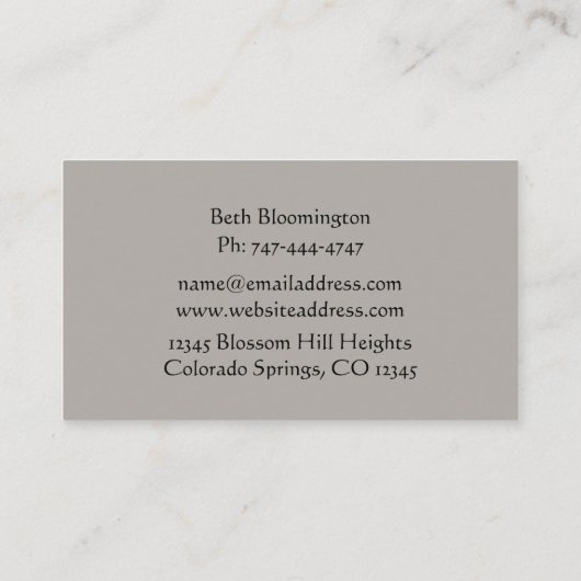 Boho Meditatieve Healing Arts Visitekaartje (Achterkant)