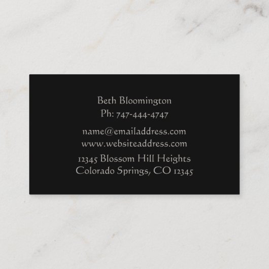 Boho Meditatieve Healing Arts Visitekaartje (Achterkant)