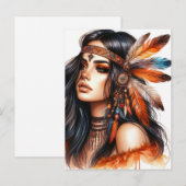 Boho Meisje AI Kunst Boheemse Mode Briefkaart (Voorkant / Achterkant)