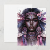 Boho Meisje AI Kunst Boheemse Mode Briefkaart (Voorkant / Achterkant)