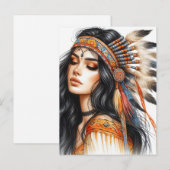 Boho Meisje AI Kunst Boheemse Mode Briefkaart (Voorkant / Achterkant)