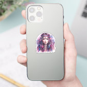 Boho Meisje AI Kunst Boheemse Mode Sticker (Telefoon)