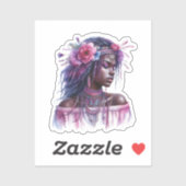Boho Meisje AI Kunst Boheemse Mode Sticker (Vel)