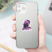 Boho Meisje AI Kunst Boheemse Mode Sticker (Telefoon)