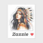 Boho Meisje AI Kunst Boheemse Mode Sticker (Vel)