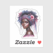 Boho Meisje AI Kunst Boheemse Mode Sticker (Vel)