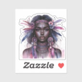 Boho Meisje AI Kunst Boheemse Mode Sticker (Vel)