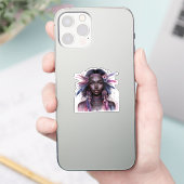 Boho Meisje AI Kunst Boheemse Mode Sticker (Telefoon)