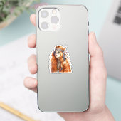 Boho Meisje AI Kunst Boheemse Mode Sticker (Telefoon)