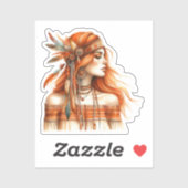 Boho Meisje AI Kunst Boheemse Mode Sticker (Vel)