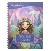 Boho Meisje Blauw "Je bent genoeg" Notitieboek (Voorkant)