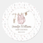 Boho  meisje doucht stickers rond (Voorkant)