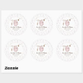 Boho  meisje doucht stickers rond (Vel)