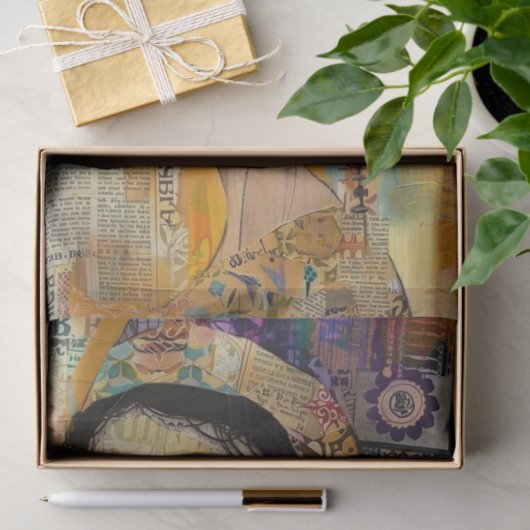 BOHO MEISJE GEMENGDE MEDIA DECOUPAGE TISSUEPAPIER (Geschenk)